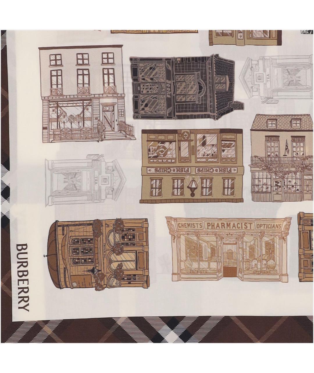 BURBERRY Бежевый шелковый шарф, фото 2