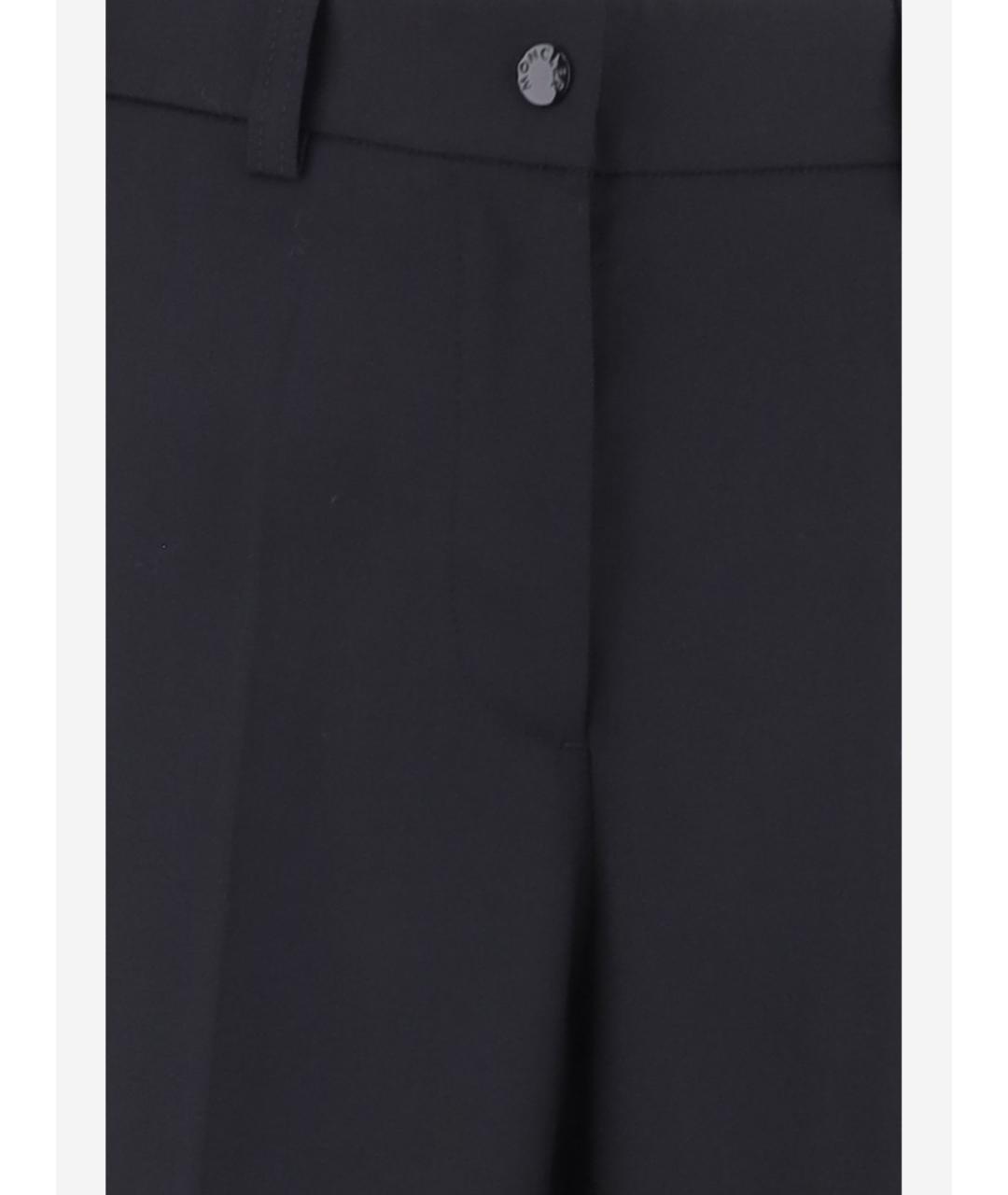 MONCLER Черные шерстяные прямые брюки, фото 3