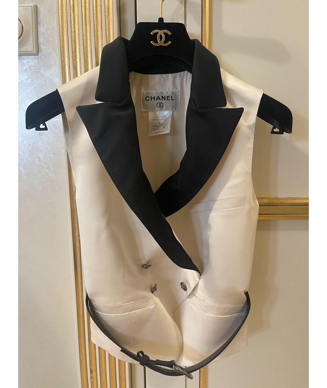 CHANEL Черный шерстяной костюм с брюками, фото 3
