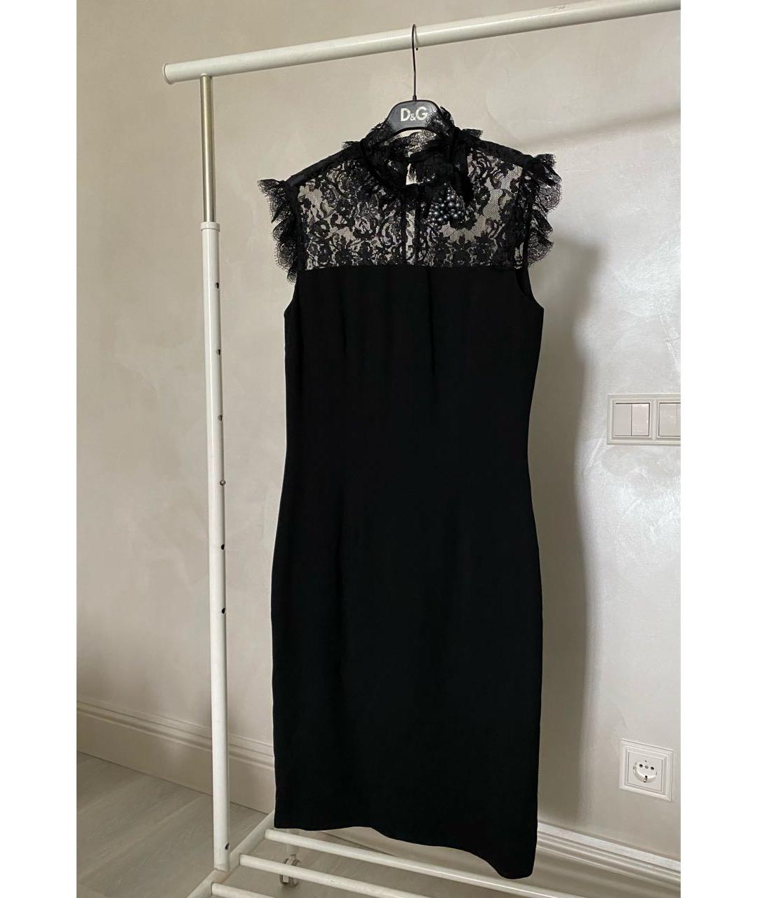 DOLCE&GABBANA Черное вискозное коктейльное платье, фото 7