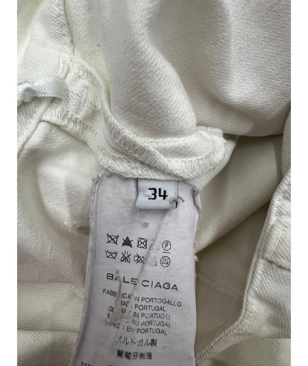 BALENCIAGA Белые хлопковые джинсы слим, фото 5