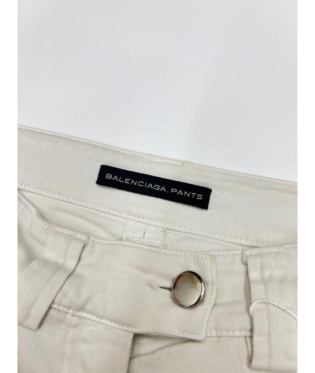 BALENCIAGA Белые хлопковые джинсы слим, фото 3