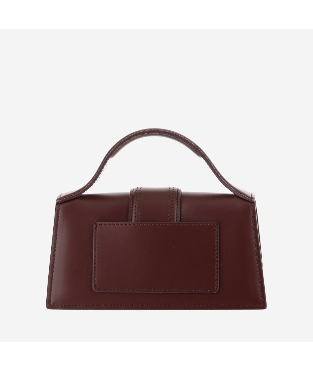 JACQUEMUS Бордовая кожаная сумка с короткими ручками, фото 3