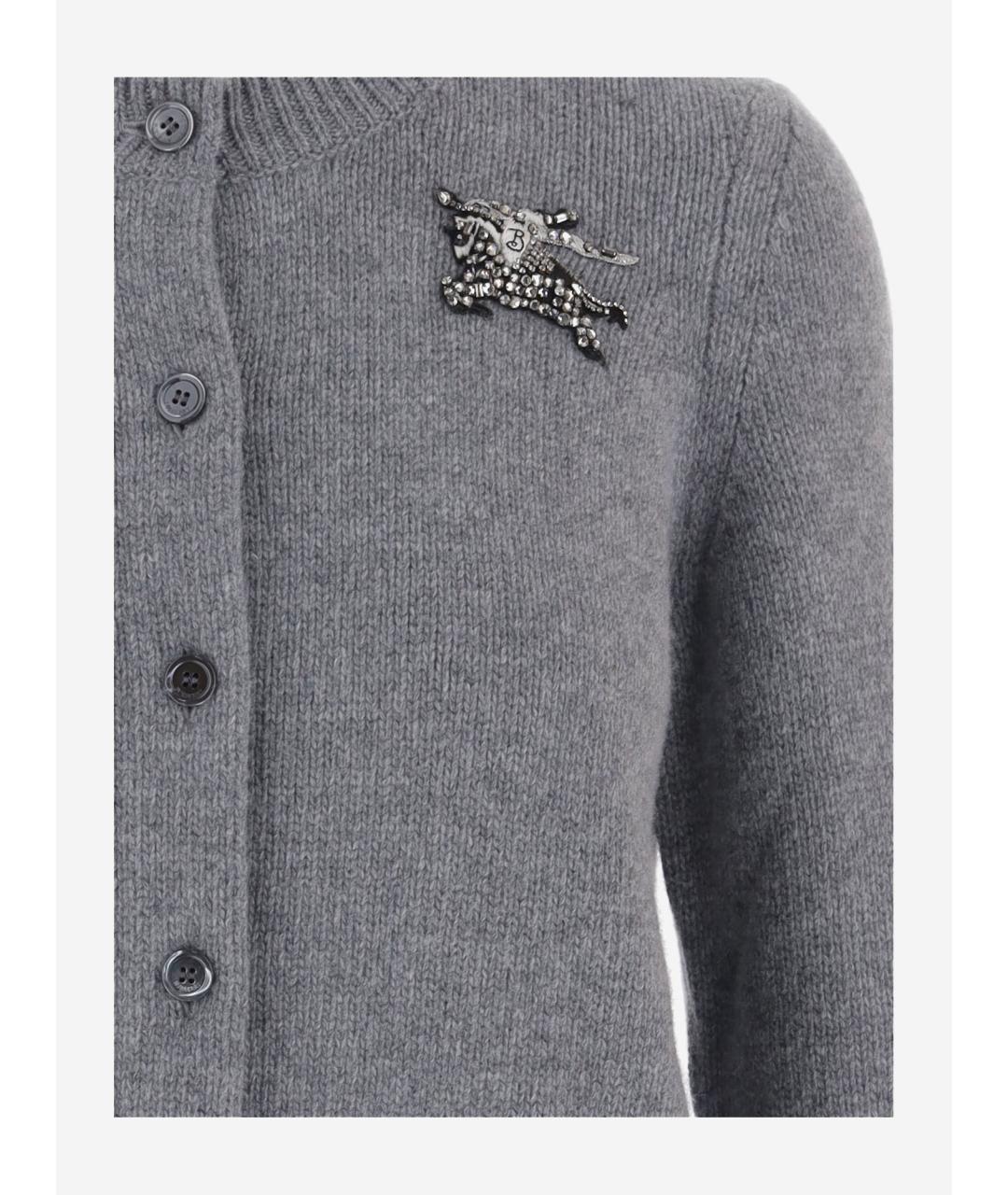 BURBERRY Серый шерстяной джемпер / свитер, фото 3