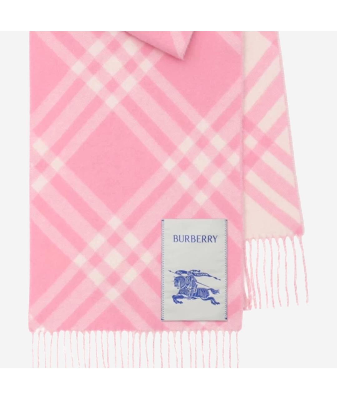 BURBERRY Розовый кашемировый шарф, фото 2