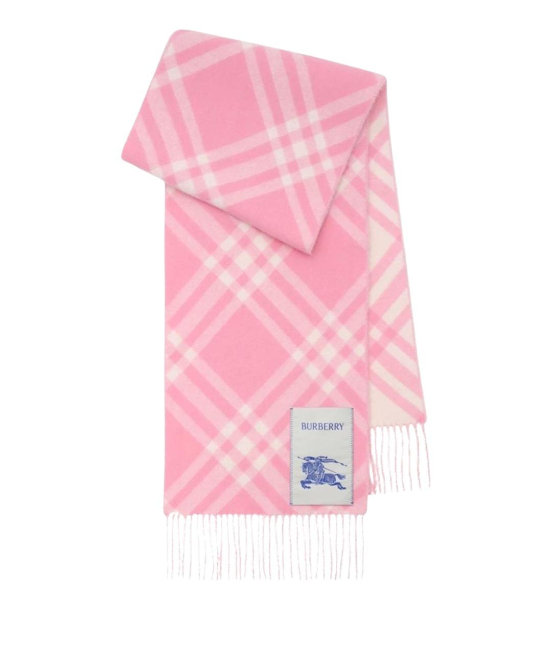 BURBERRY Розовый кашемировый шарф, фото 1