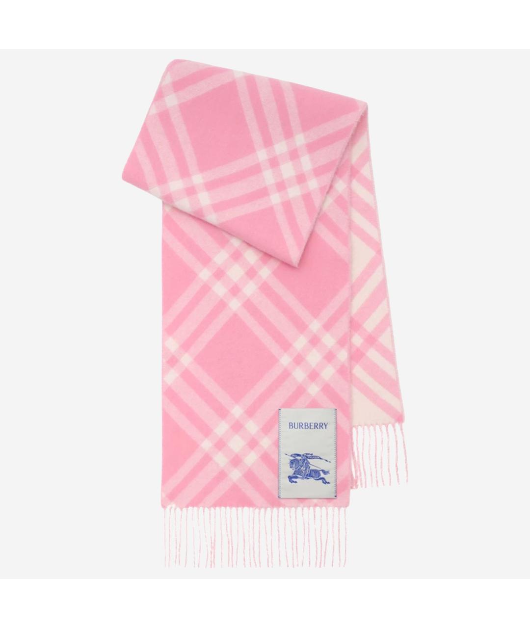BURBERRY Розовый кашемировый шарф, фото 3