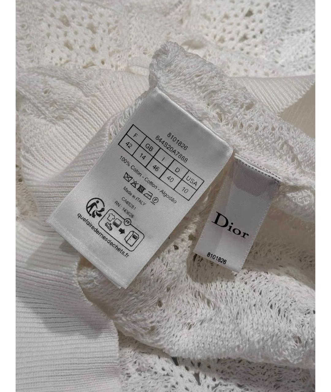 CHRISTIAN DIOR Белая хлопковая футболка, фото 4