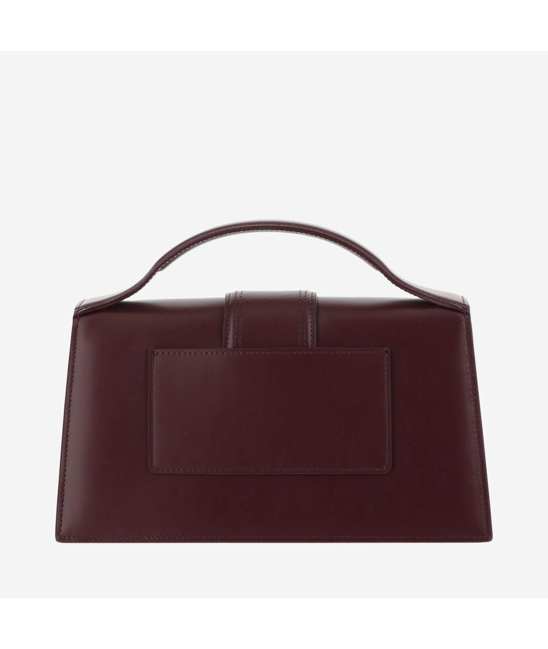 JACQUEMUS Бордовая кожаная сумка с короткими ручками, фото 3