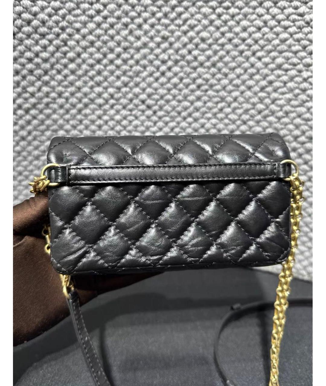 CHANEL Черная кожаная сумка через плечо, фото 4