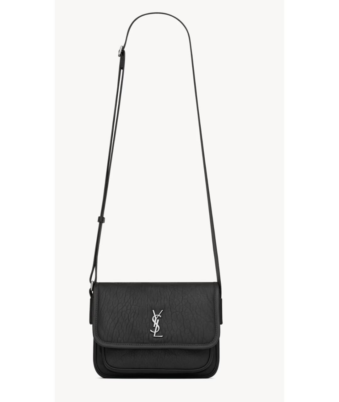 SAINT LAURENT Черная кожаная сумка на плечо, фото 7