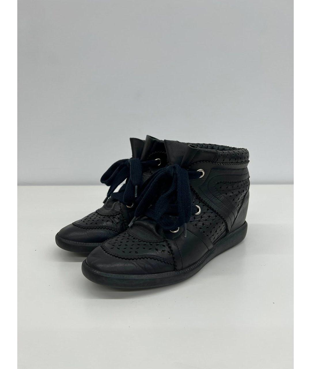 ISABEL MARANT Черные кожаные кеды, фото 3