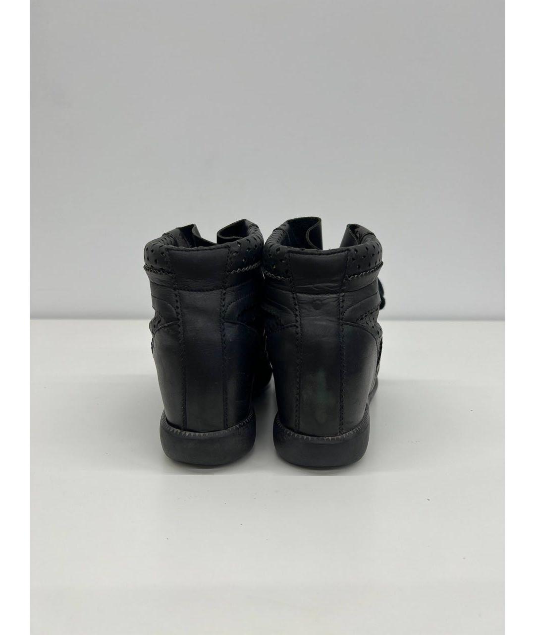 ISABEL MARANT Черные кожаные кеды, фото 4