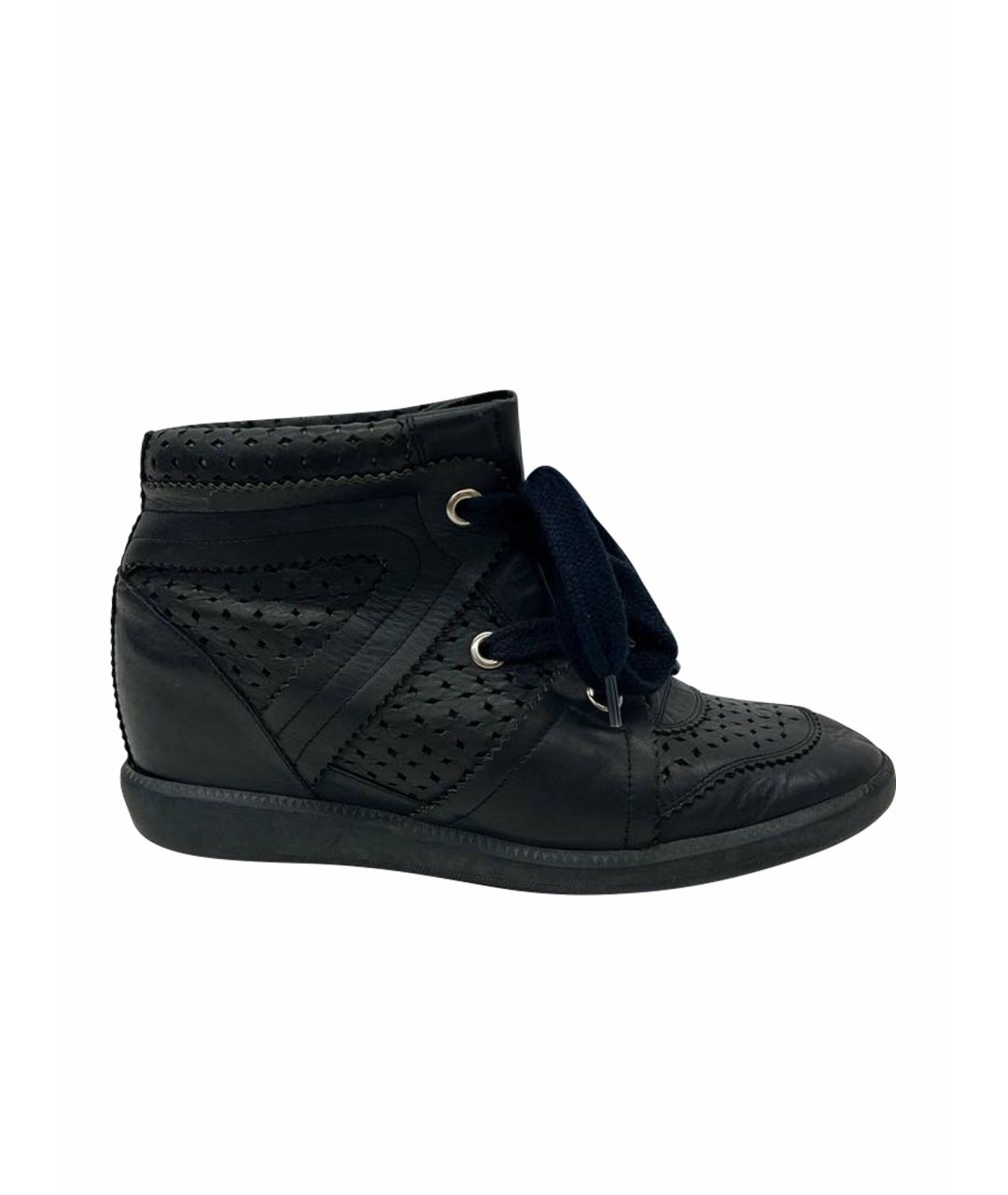 ISABEL MARANT Черные кожаные кеды, фото 1