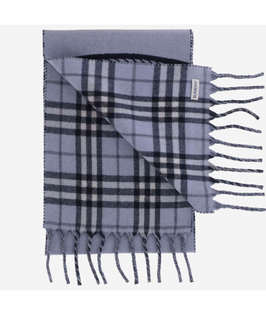 BURBERRY Голубой кашемировый шарф, фото 3
