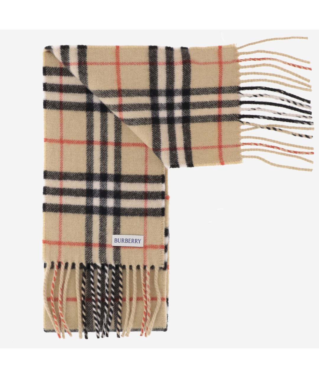 BURBERRY Бежевый кашемировый шарф, фото 2