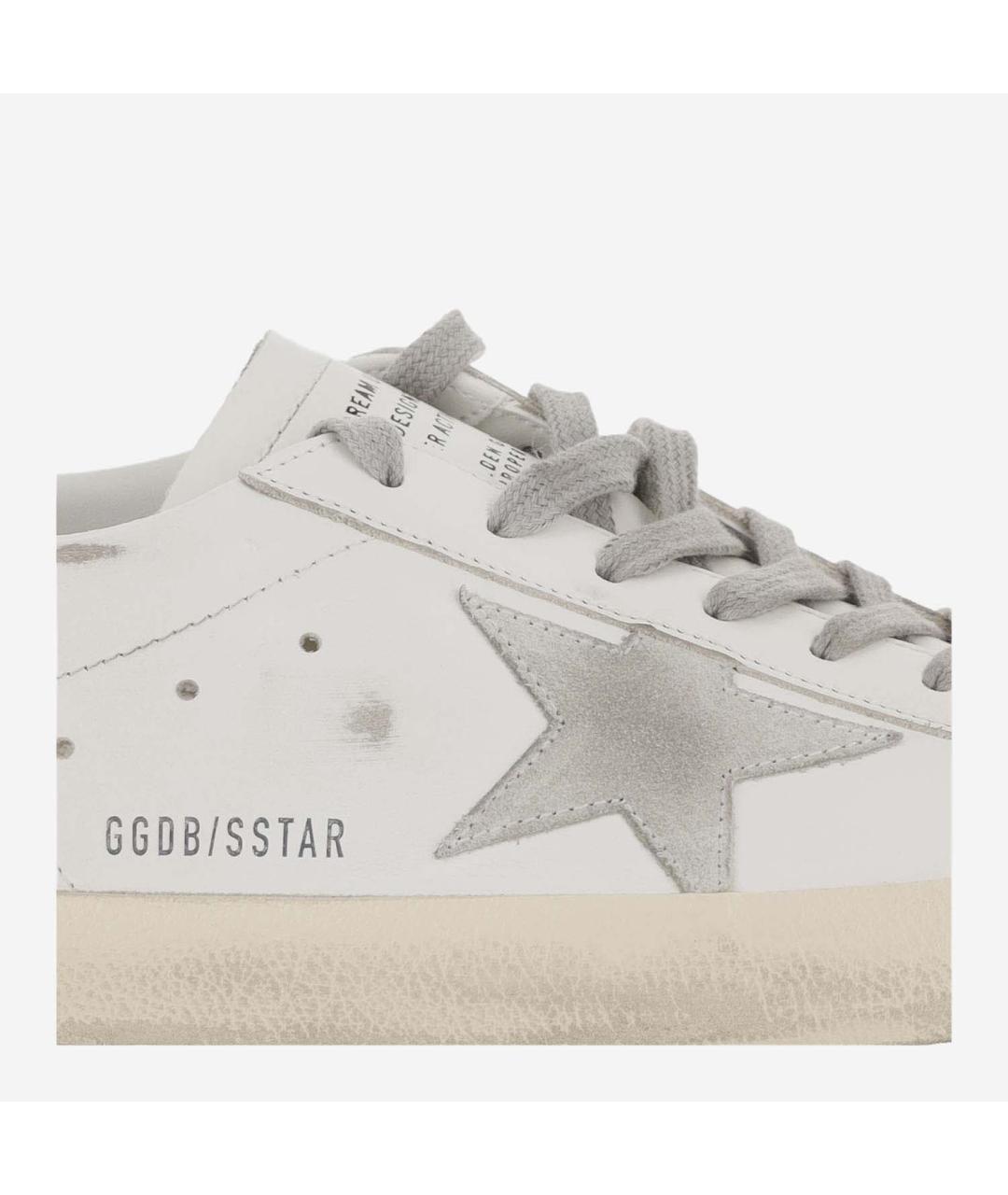 GOLDEN GOOSE Белые кожаные низкие кроссовки / кеды, фото 5