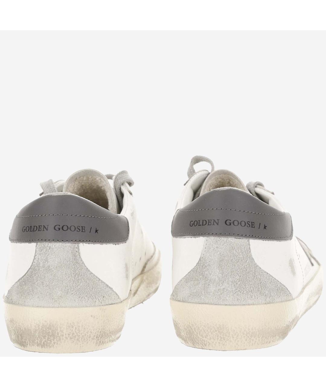 GOLDEN GOOSE Белые кожаные низкие кроссовки / кеды, фото 4