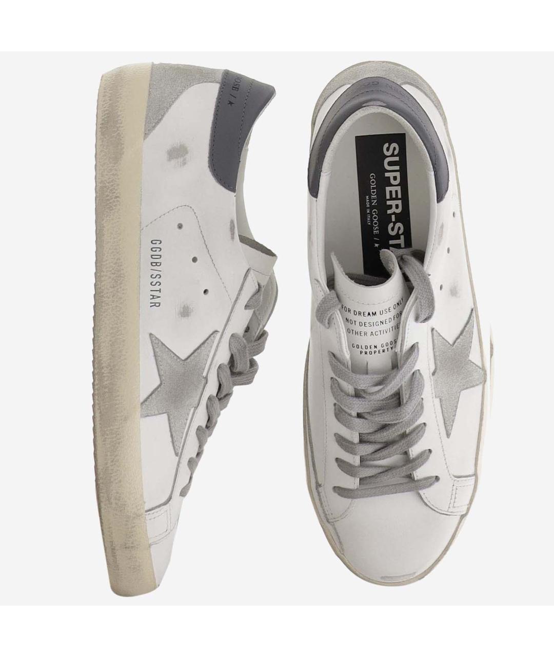 GOLDEN GOOSE Белые кожаные низкие кроссовки / кеды, фото 2