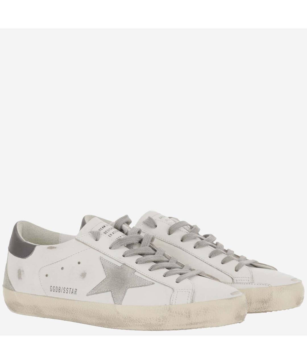 GOLDEN GOOSE Белые кожаные низкие кроссовки / кеды, фото 3