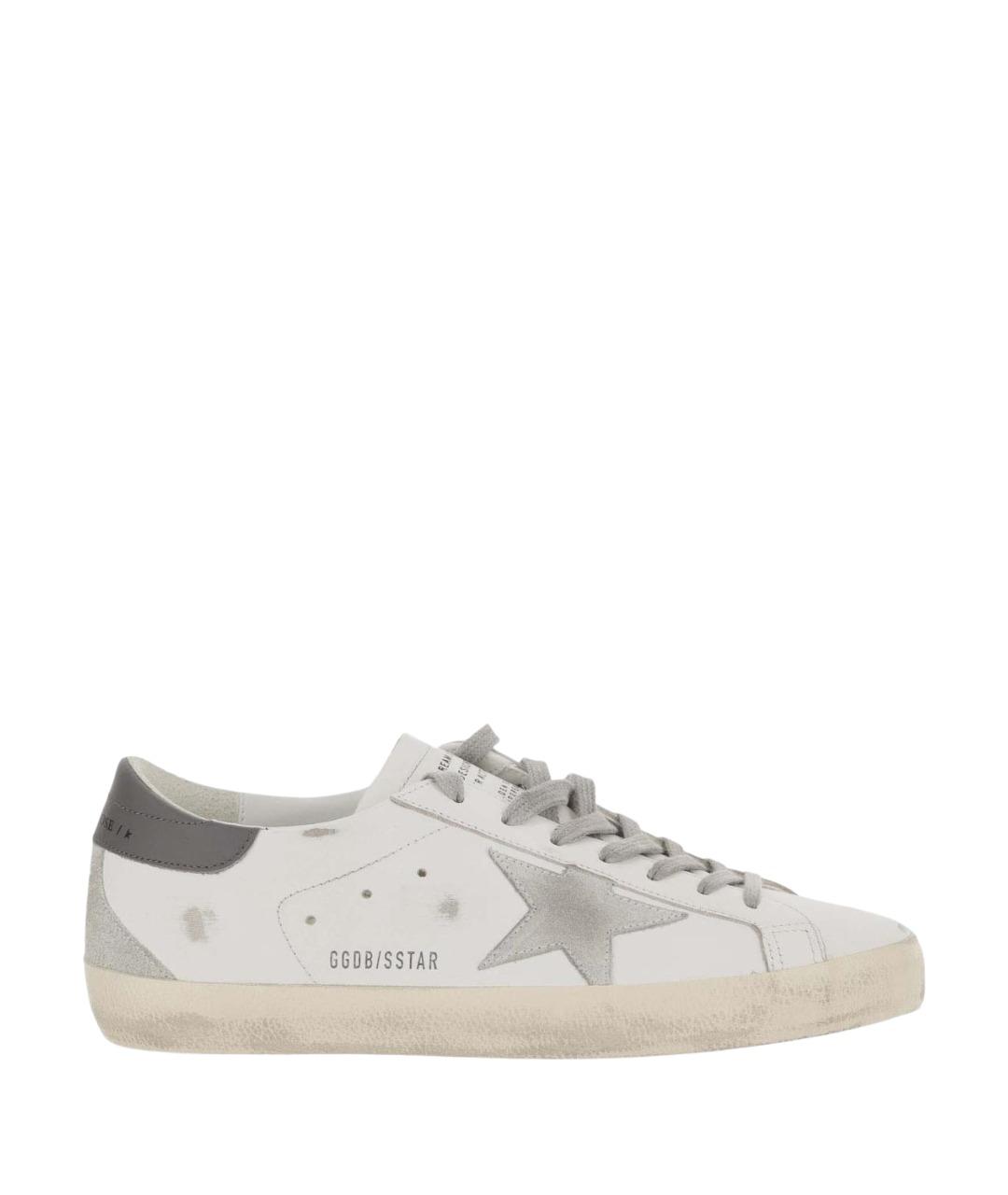 GOLDEN GOOSE Белые кожаные низкие кроссовки / кеды, фото 1