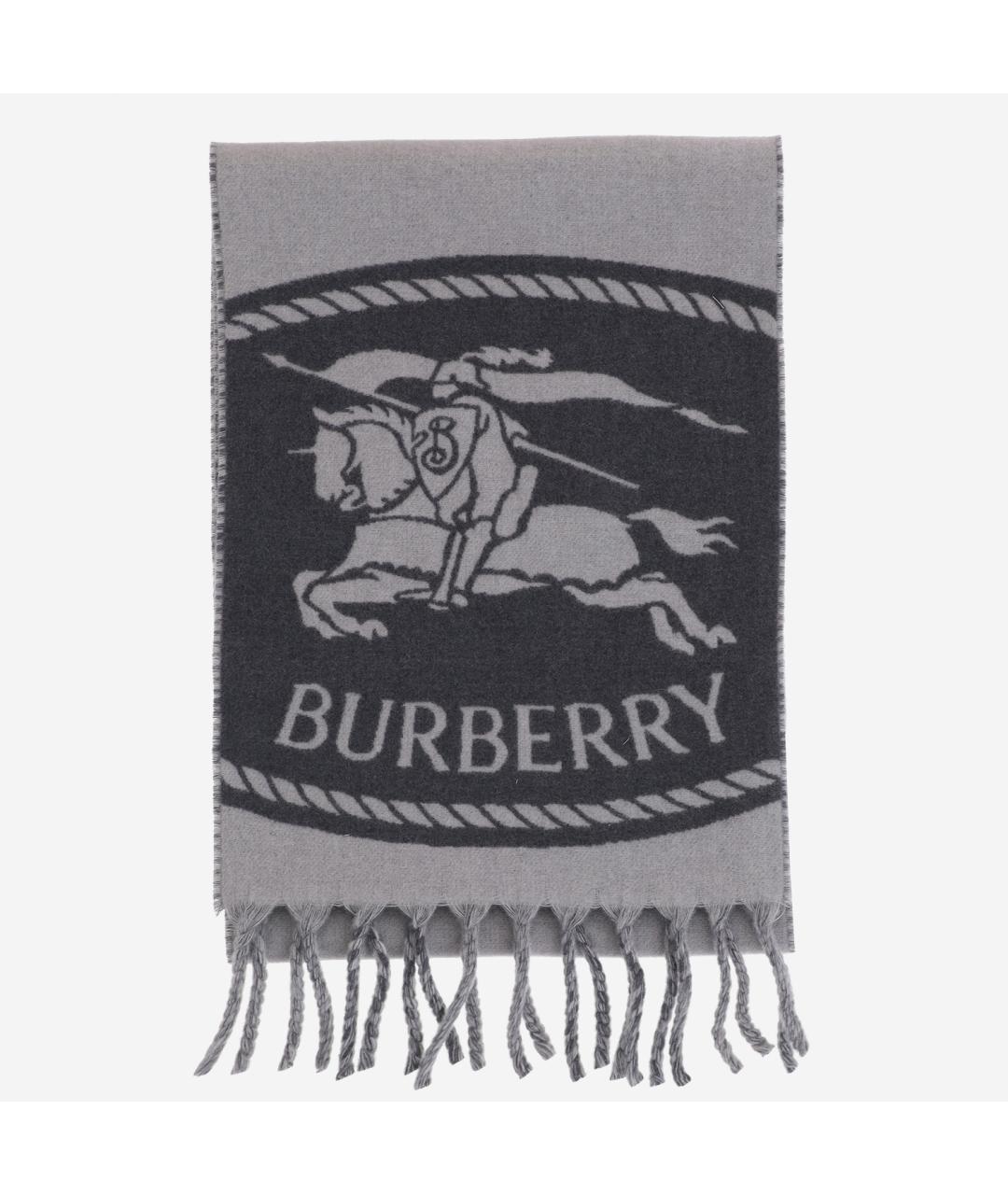BURBERRY Серый кашемировый шарф, фото 4