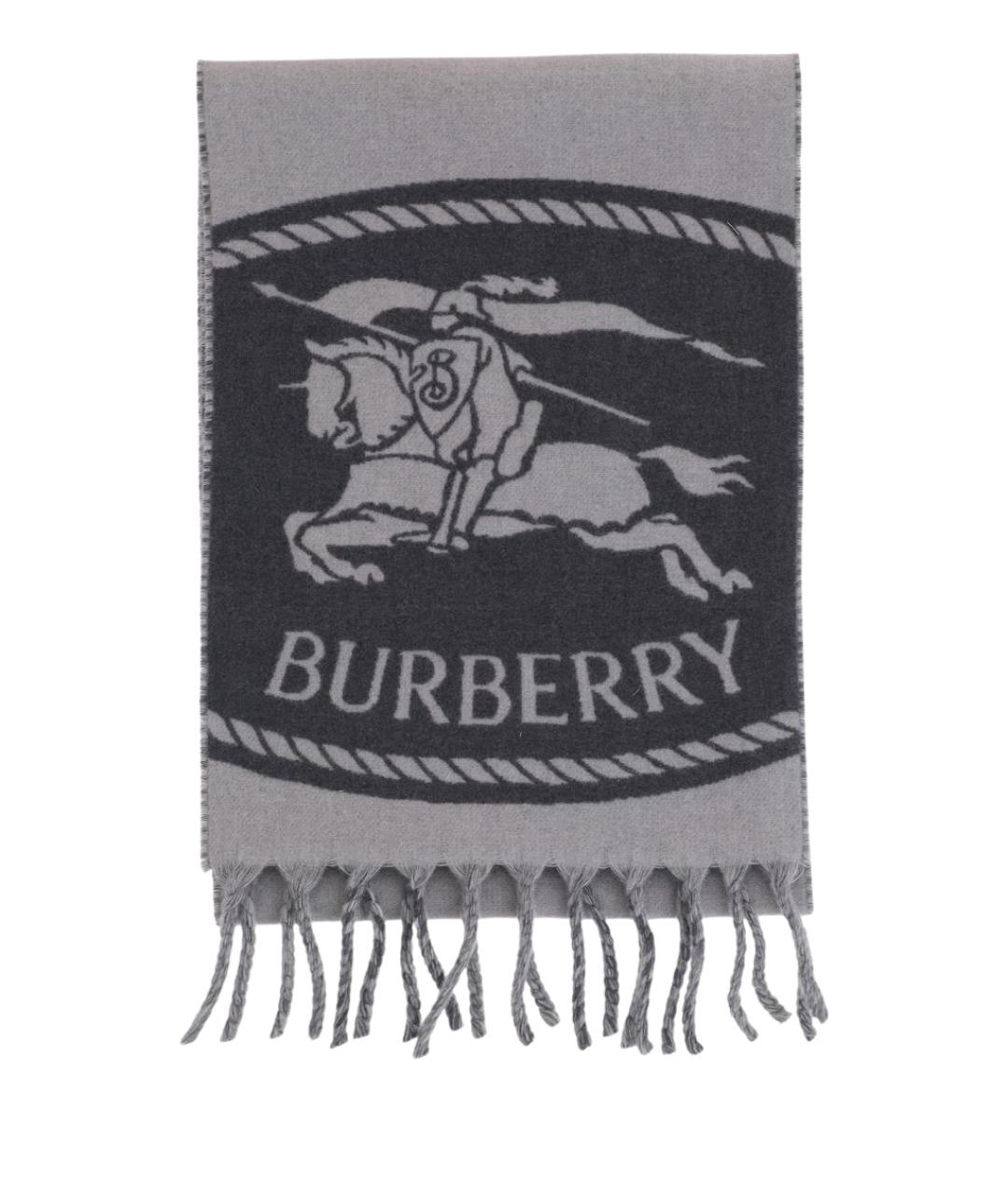 BURBERRY Серый кашемировый шарф, фото 1