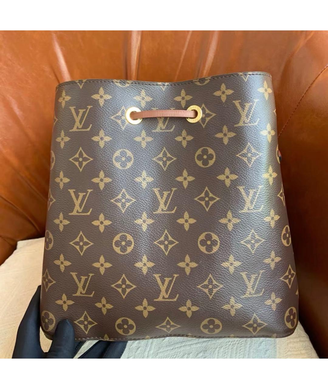 LOUIS VUITTON Коричневая кожаная сумка тоут, фото 2