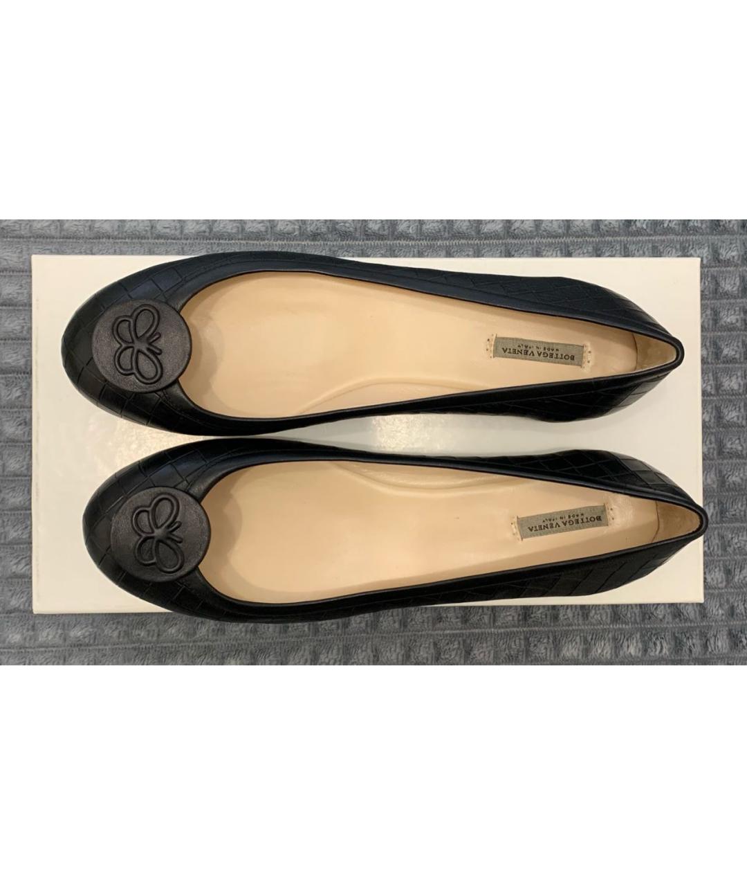 BOTTEGA VENETA Черные кожаные балетки, фото 2