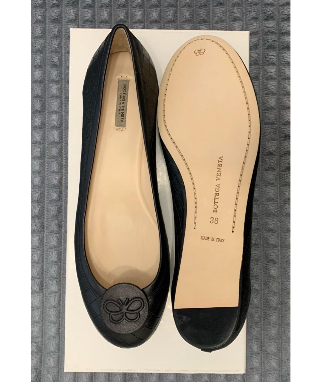 BOTTEGA VENETA Черные кожаные балетки, фото 4