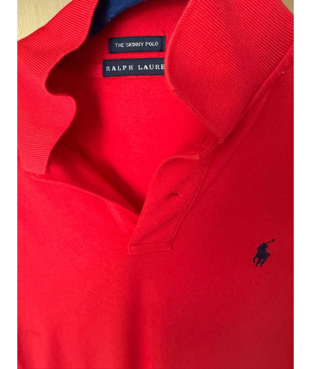 RALPH LAUREN Коралловая хлопковая футболка, фото 3
