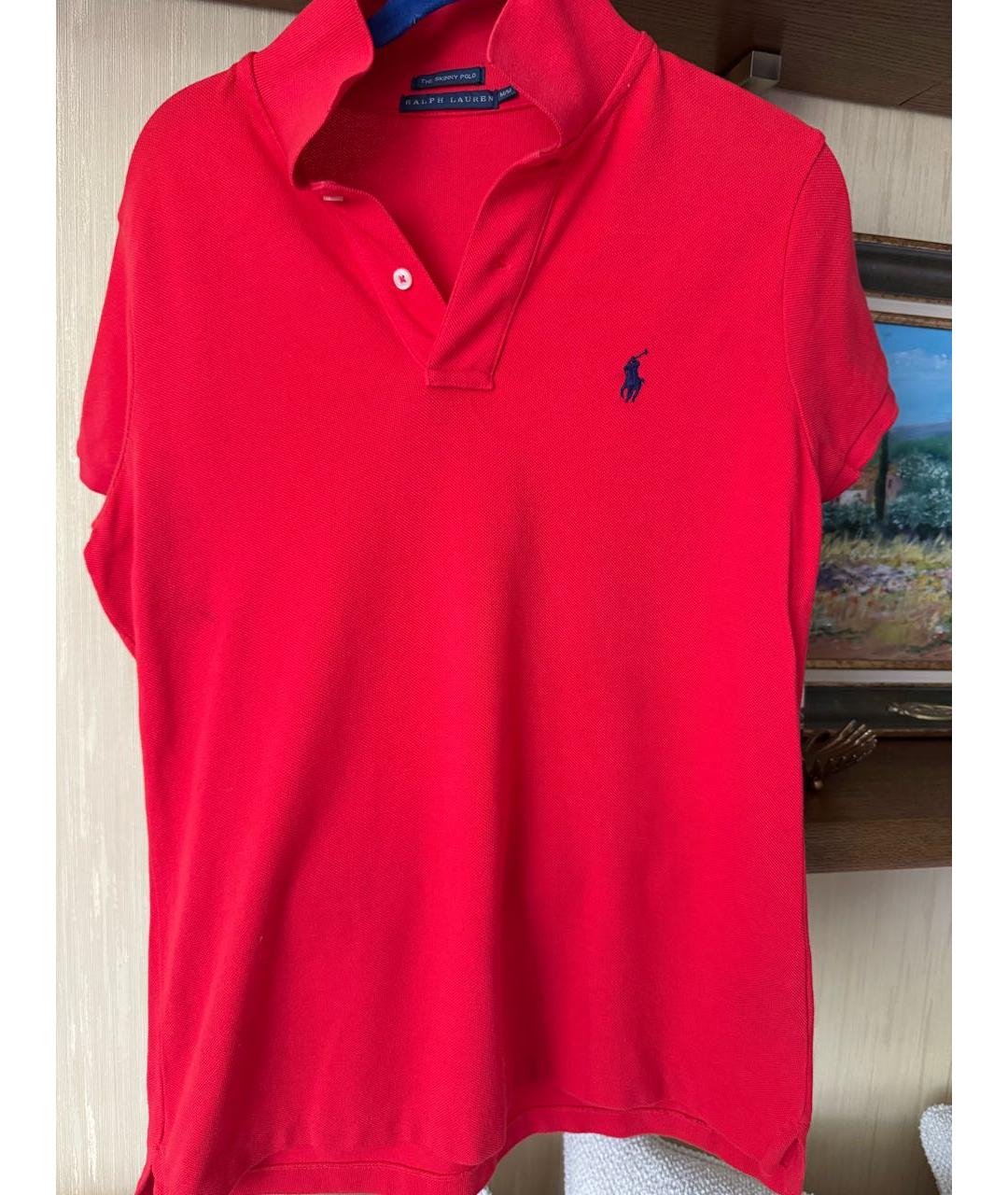 RALPH LAUREN Коралловая хлопковая футболка, фото 5