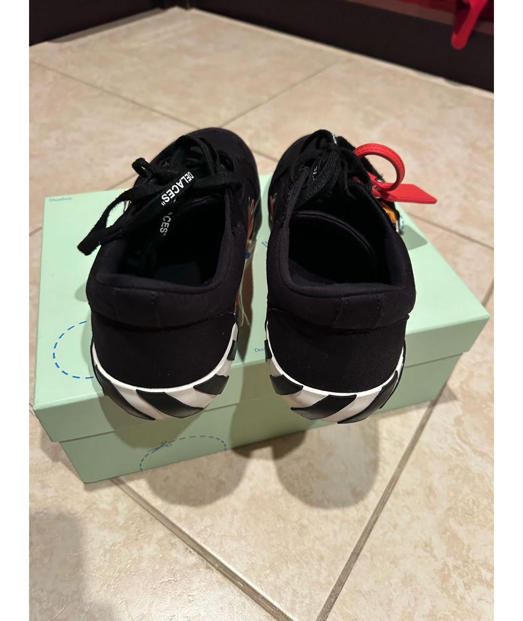 OFF-WHITE Черные текстильные низкие кроссовки / кеды, фото 4