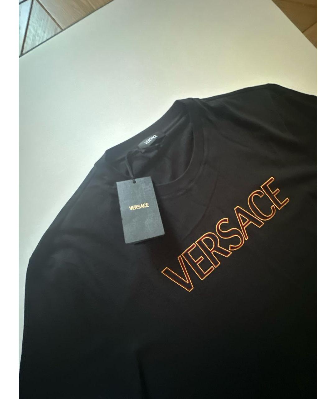 VERSACE Черная хлопковая футболка, фото 3