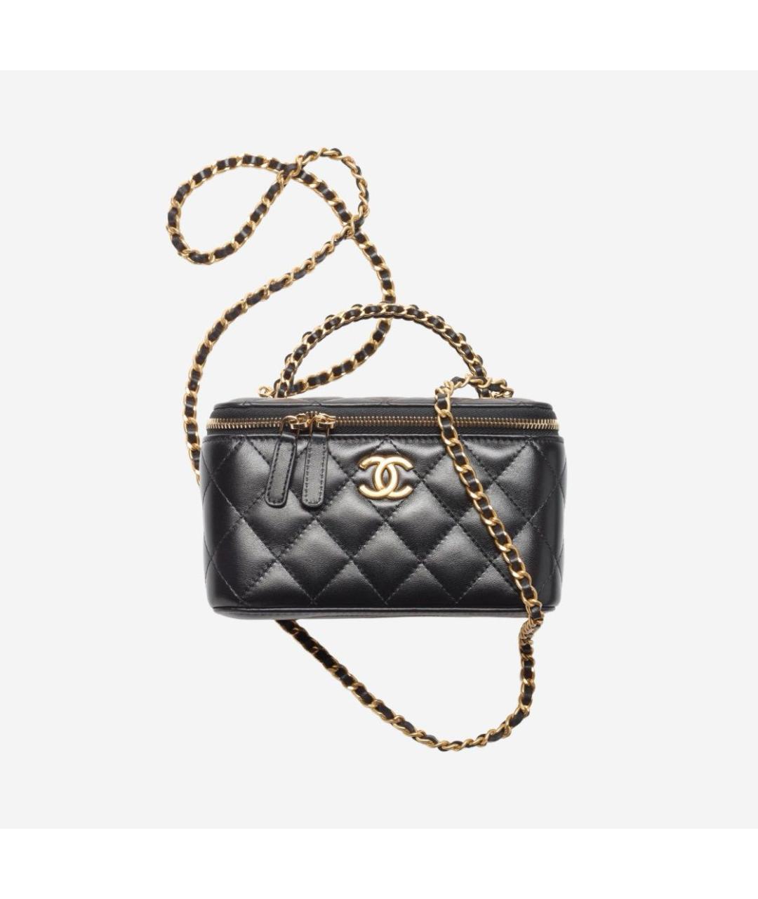 CHANEL Черная кожаная сумка через плечо, фото 6
