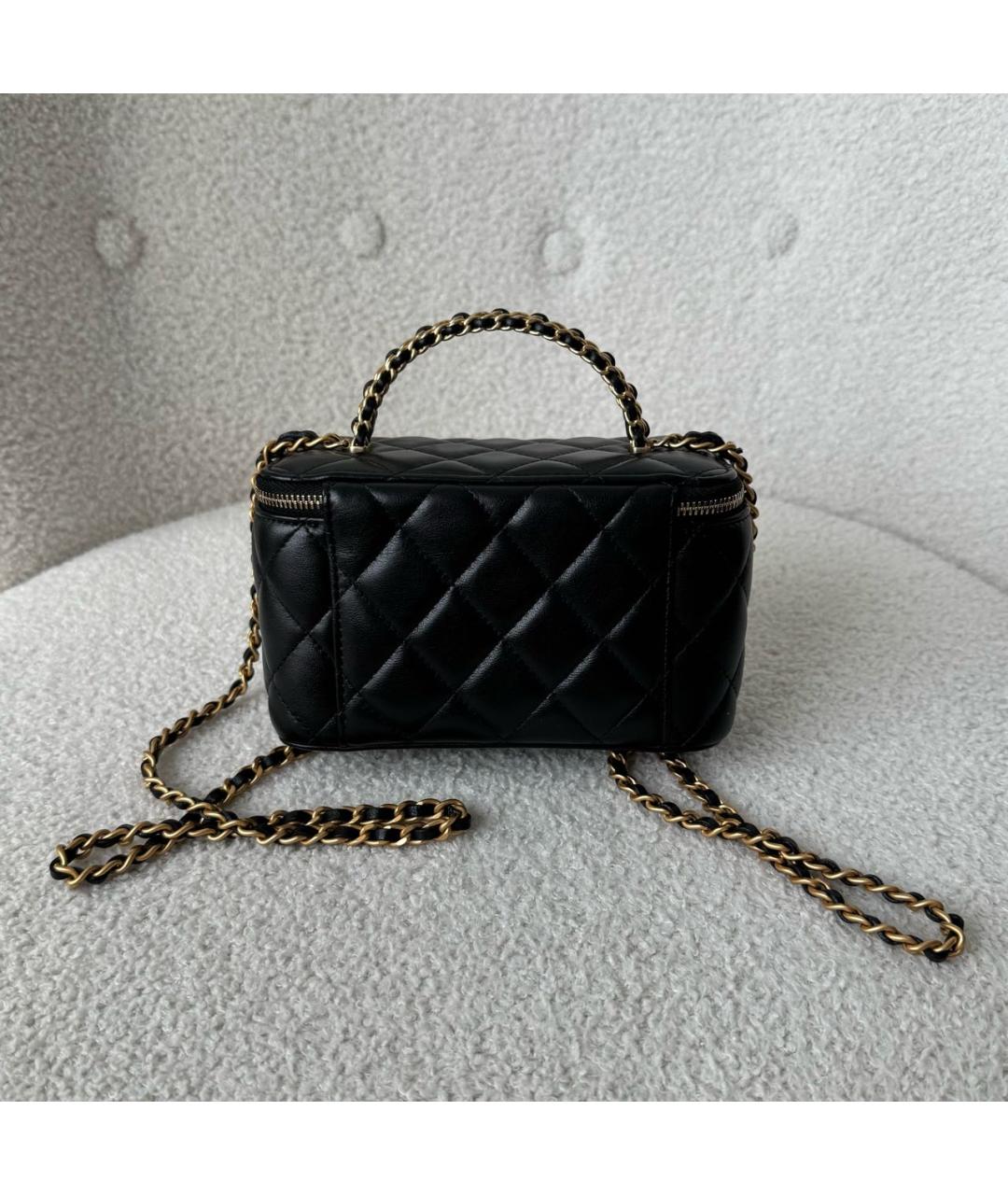 CHANEL Черная кожаная сумка через плечо, фото 3