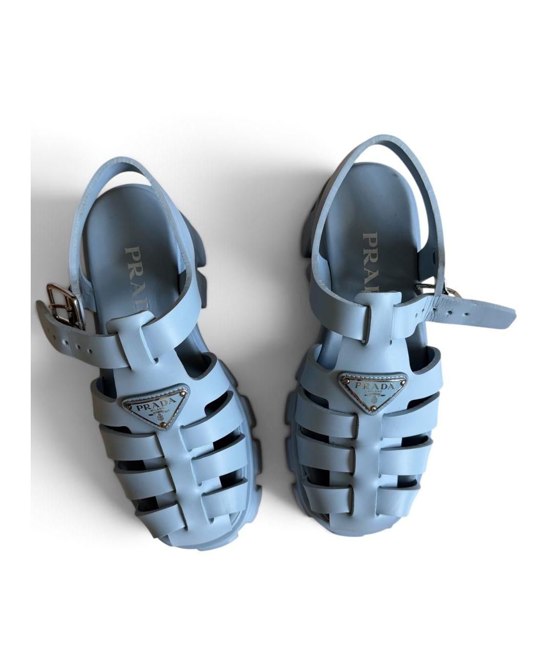 PRADA Голубые резиновые босоножки, фото 7