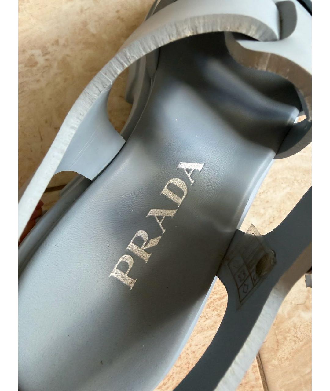 PRADA Голубые резиновые босоножки, фото 6