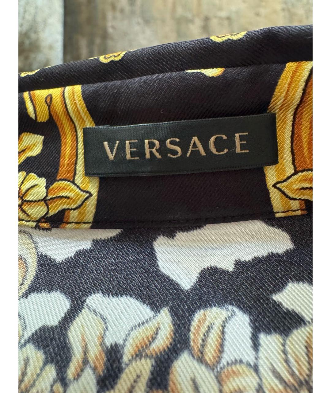 VERSACE Золотая шелковая рубашка, фото 4
