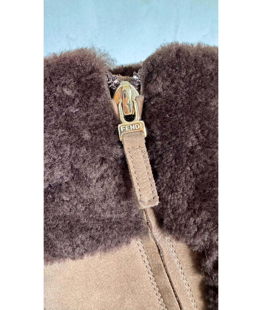 FENDI Коричневые нубуковые ботинки, фото 8
