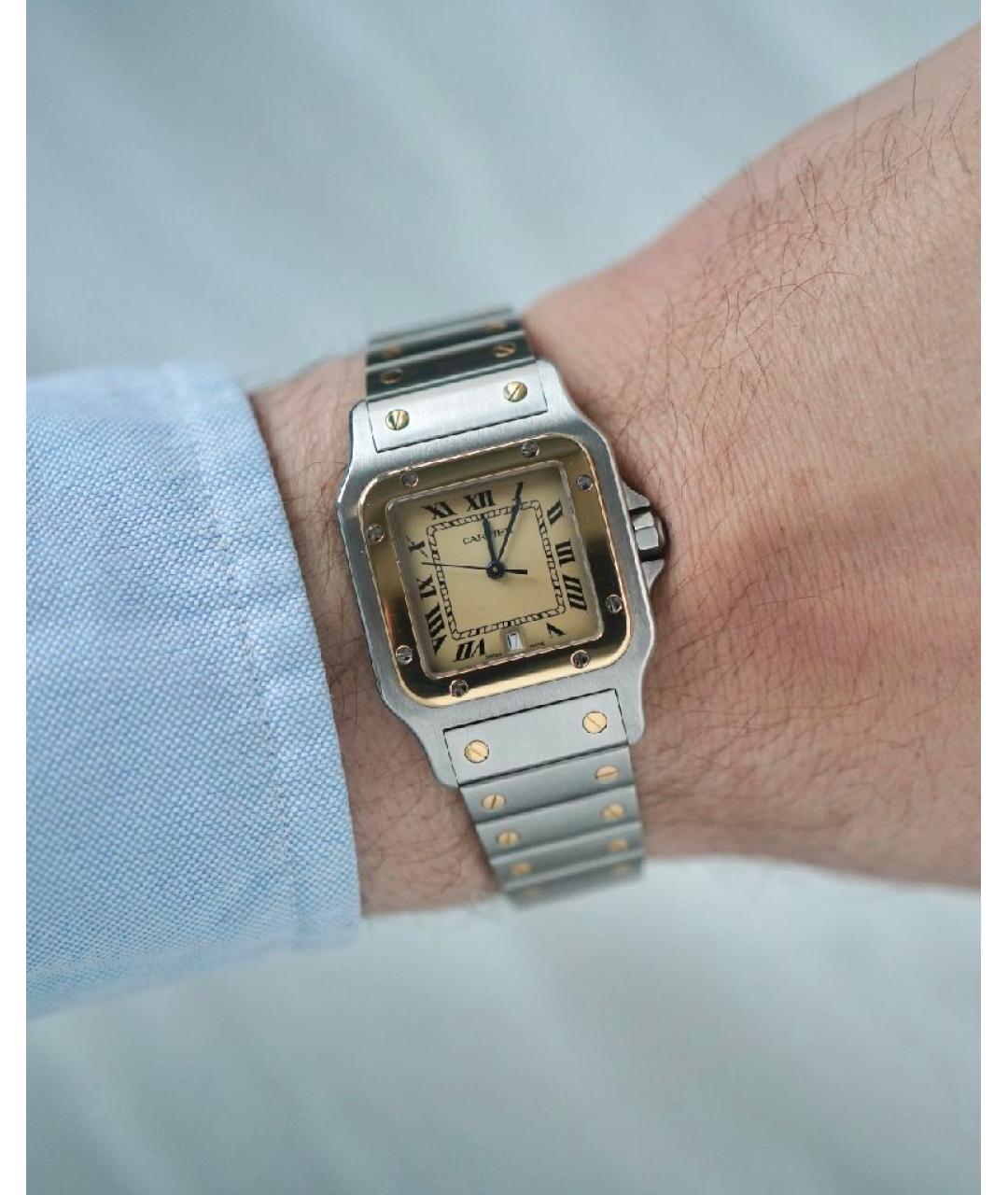 CARTIER Белые часы из золота и стали, фото 7