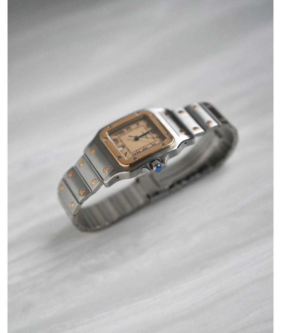 CARTIER Белые часы из золота и стали, фото 4