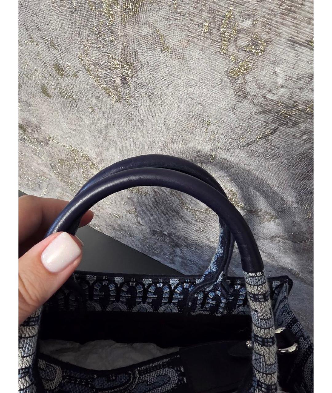 FURLA Синяя жаккардовая сумка тоут, фото 6