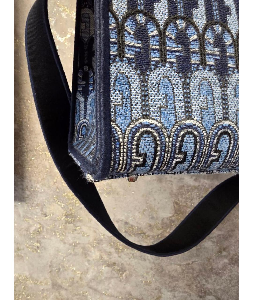FURLA Синяя жаккардовая сумка тоут, фото 7