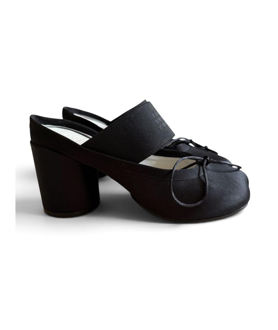 MM6 MAISON MARGIELA Черные текстильные босоножки, фото 7