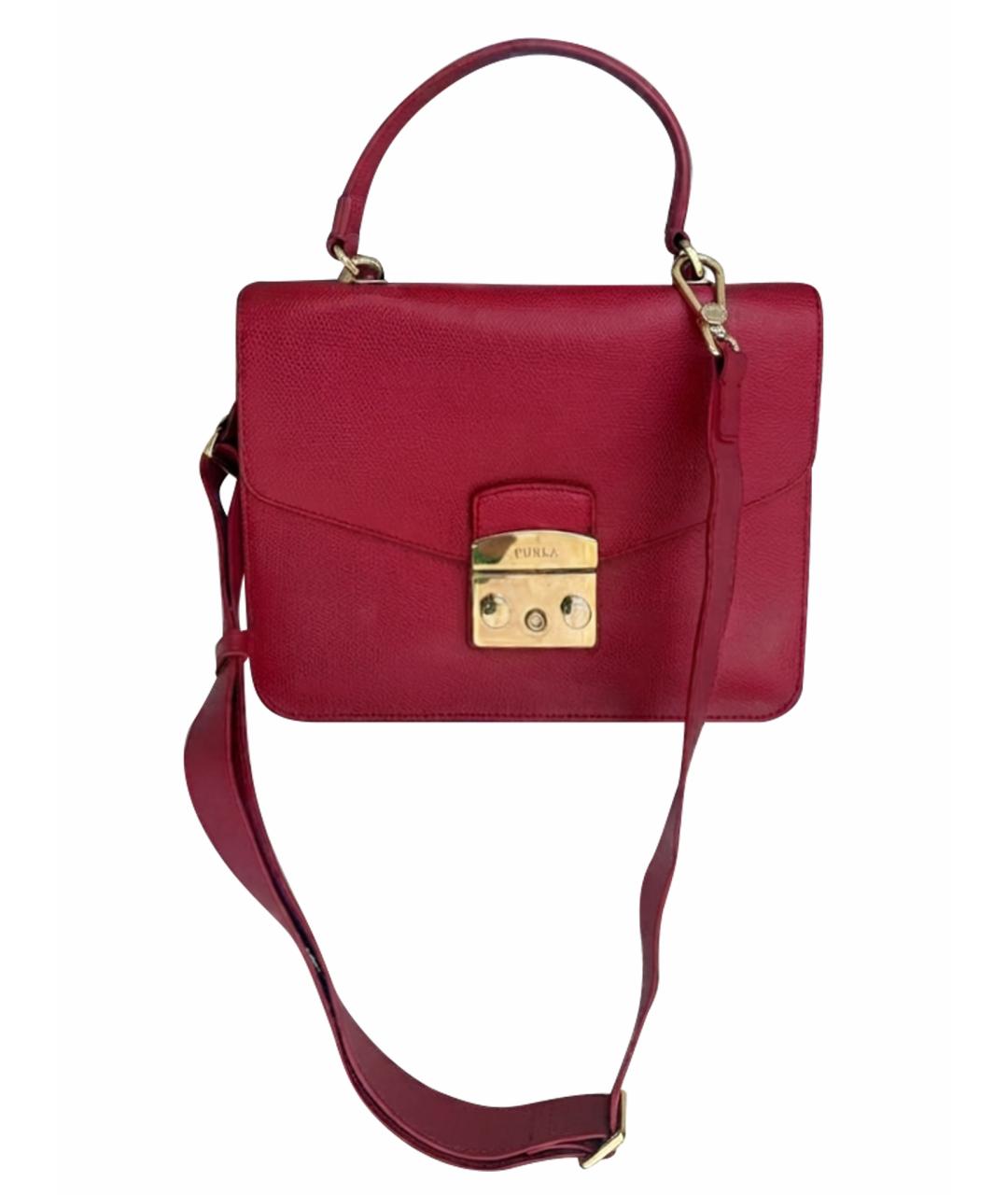 FURLA Красная кожаная сумка тоут, фото 1