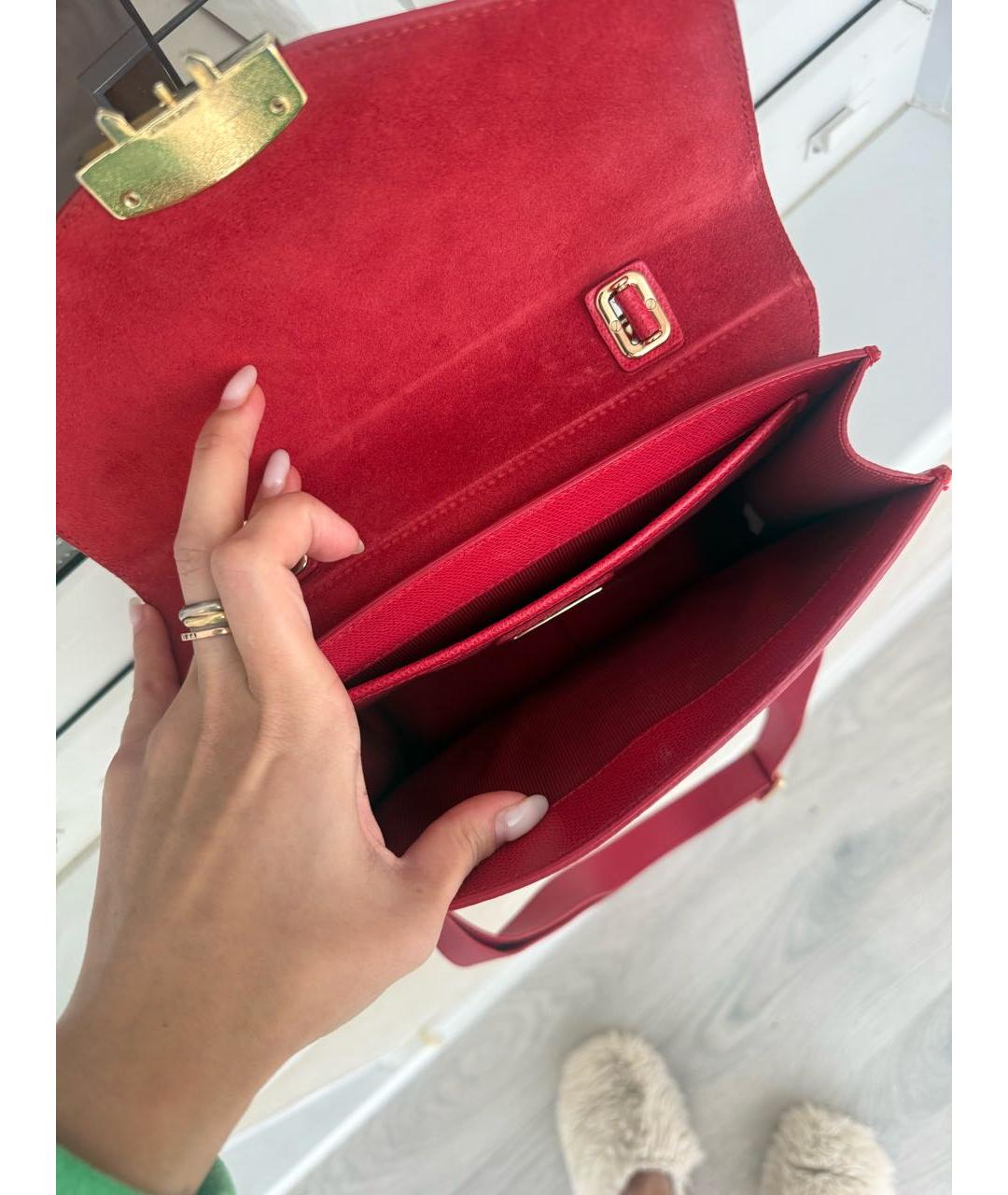 FURLA Красная кожаная сумка тоут, фото 4