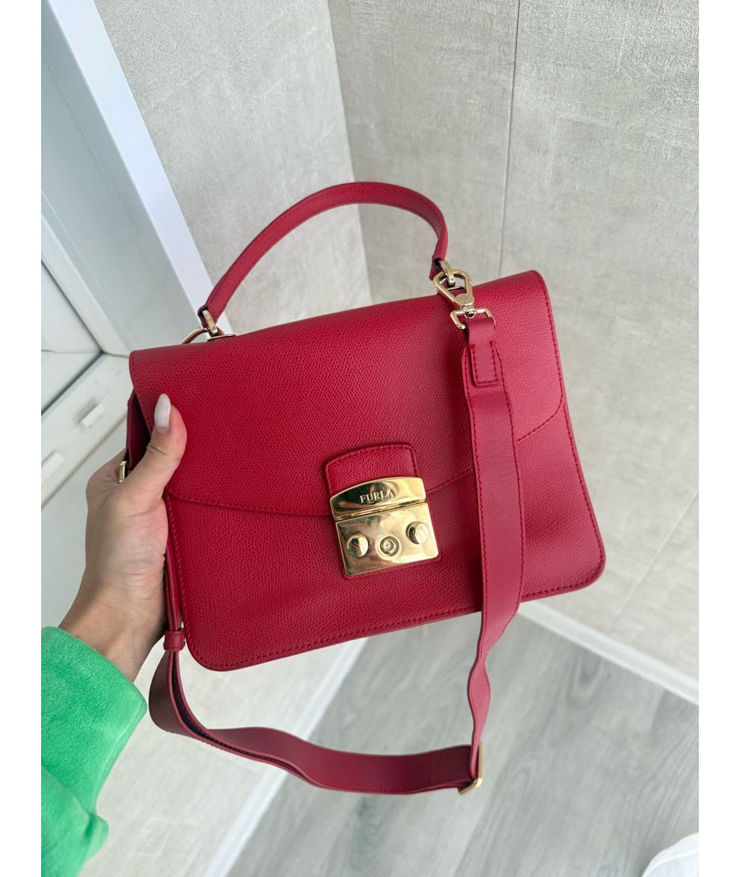 FURLA Красная кожаная сумка тоут, фото 2