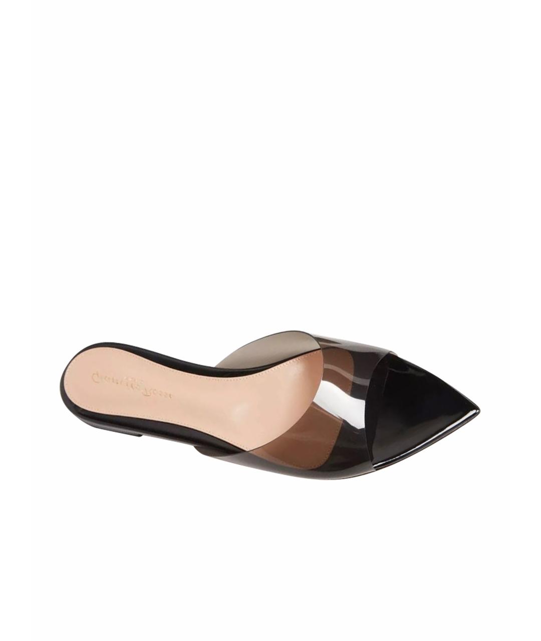 GIANVITO ROSSI Черные кожаные мюли, фото 1