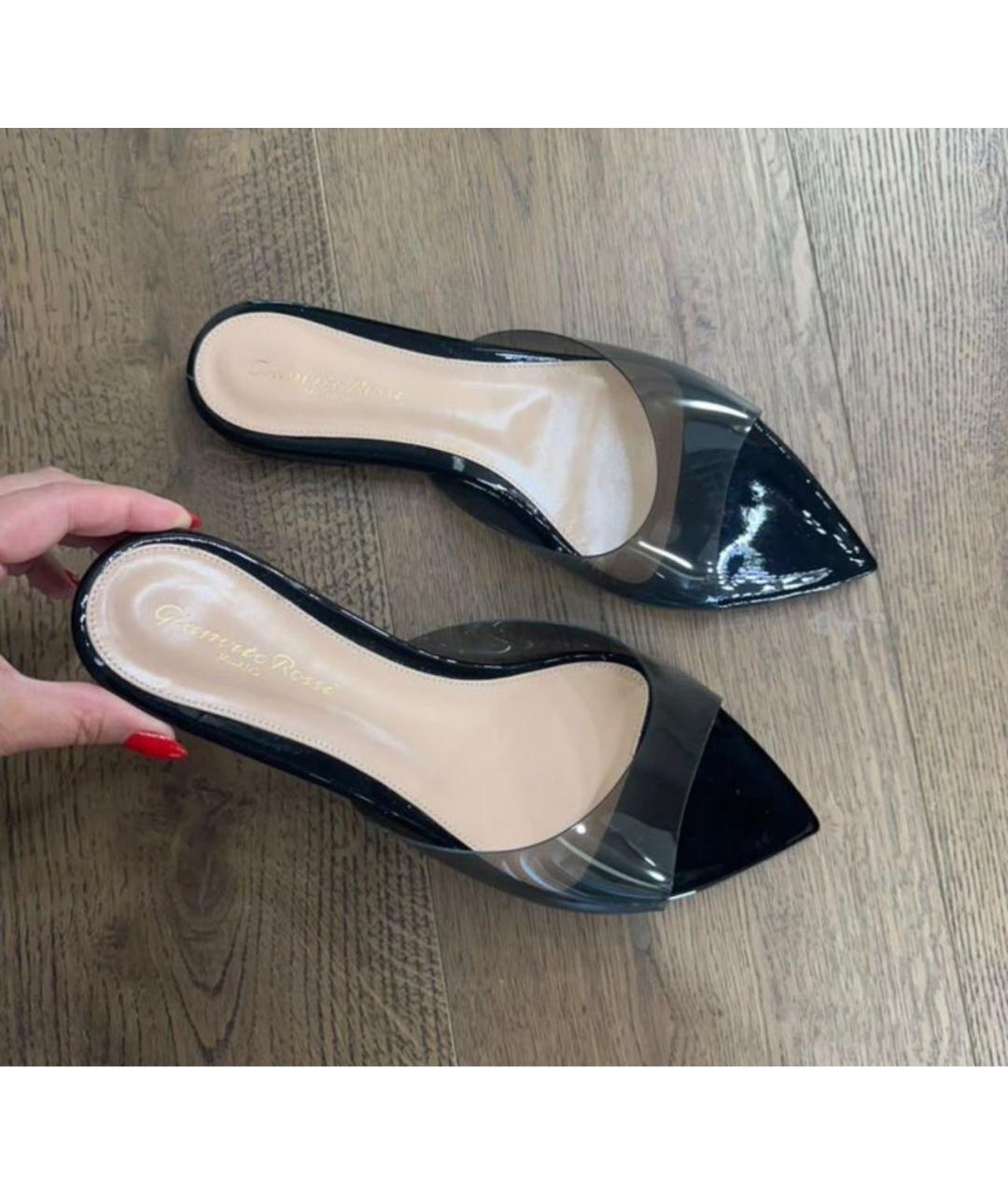 GIANVITO ROSSI Черные кожаные мюли, фото 3